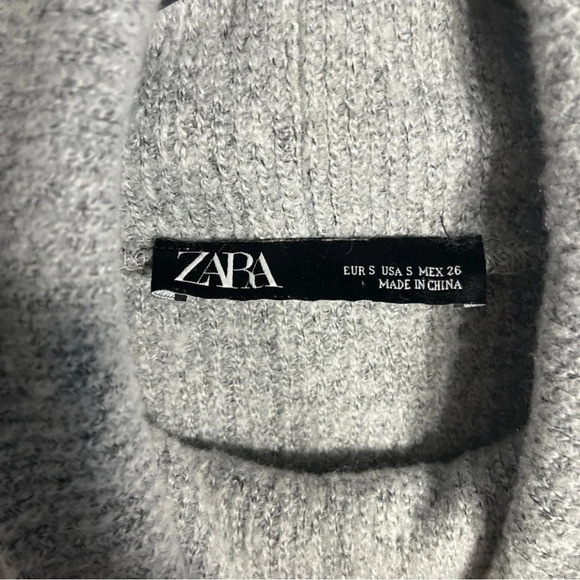 ZARA Smock Neck Cropped Sweatshirt with Drawstring Hemline  Sz S Athleisure - Picture 7 of 8